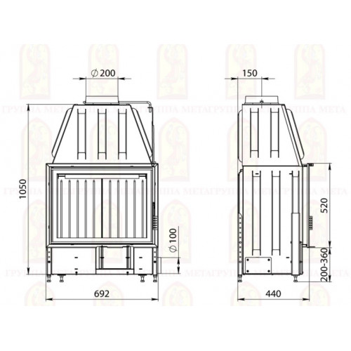 Каминная топка Мета Metafire Рона 714Ш