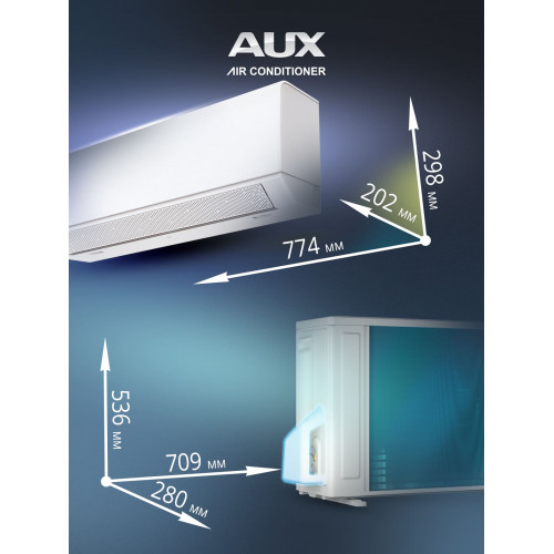 Настенная сплит-система AUX ASW-H09A4/CA-R2DI + AS-H09A4/CA-R2DI, белый